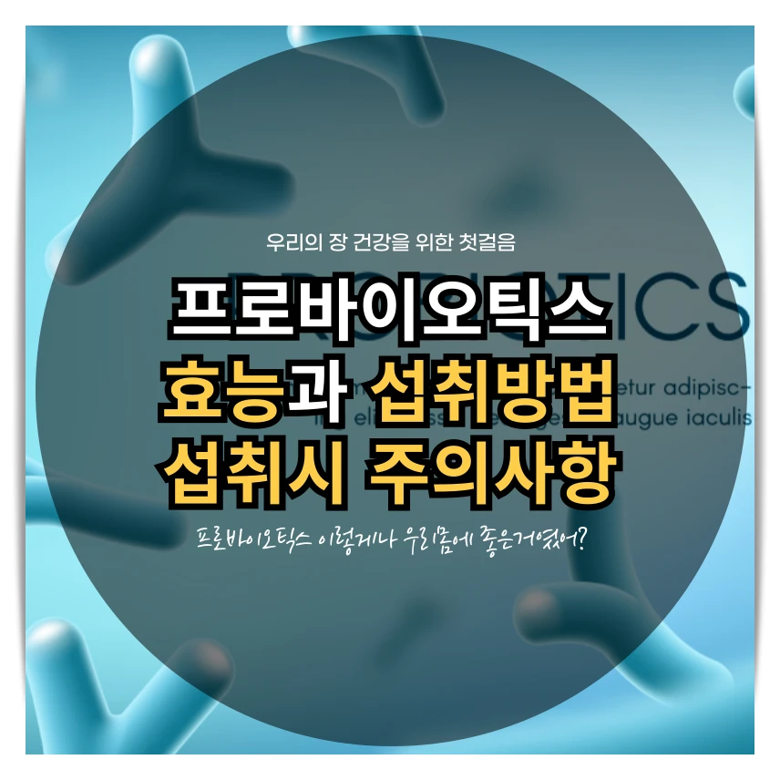 프로바이오틱스 효능과 섭취방법 섭취시 주의사항